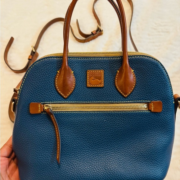 Dooney & Bourke Handbags - Dooney & Bourke Teal and Tan Satchel